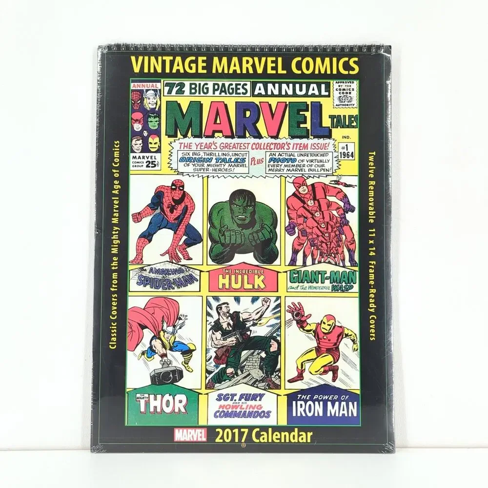 MARVEL Vintage 2017 Calendar Classic Covers Comics 11 x 14 Frame Ready Cover NEW